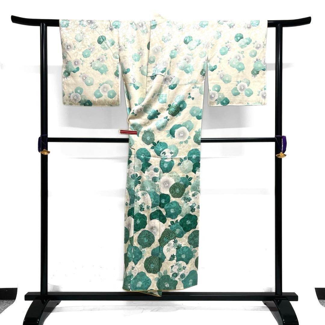 付け下げ　椿　金彩　梅　亀甲　楓　芝草　菊　花地紋　紋無し　着物　102b d