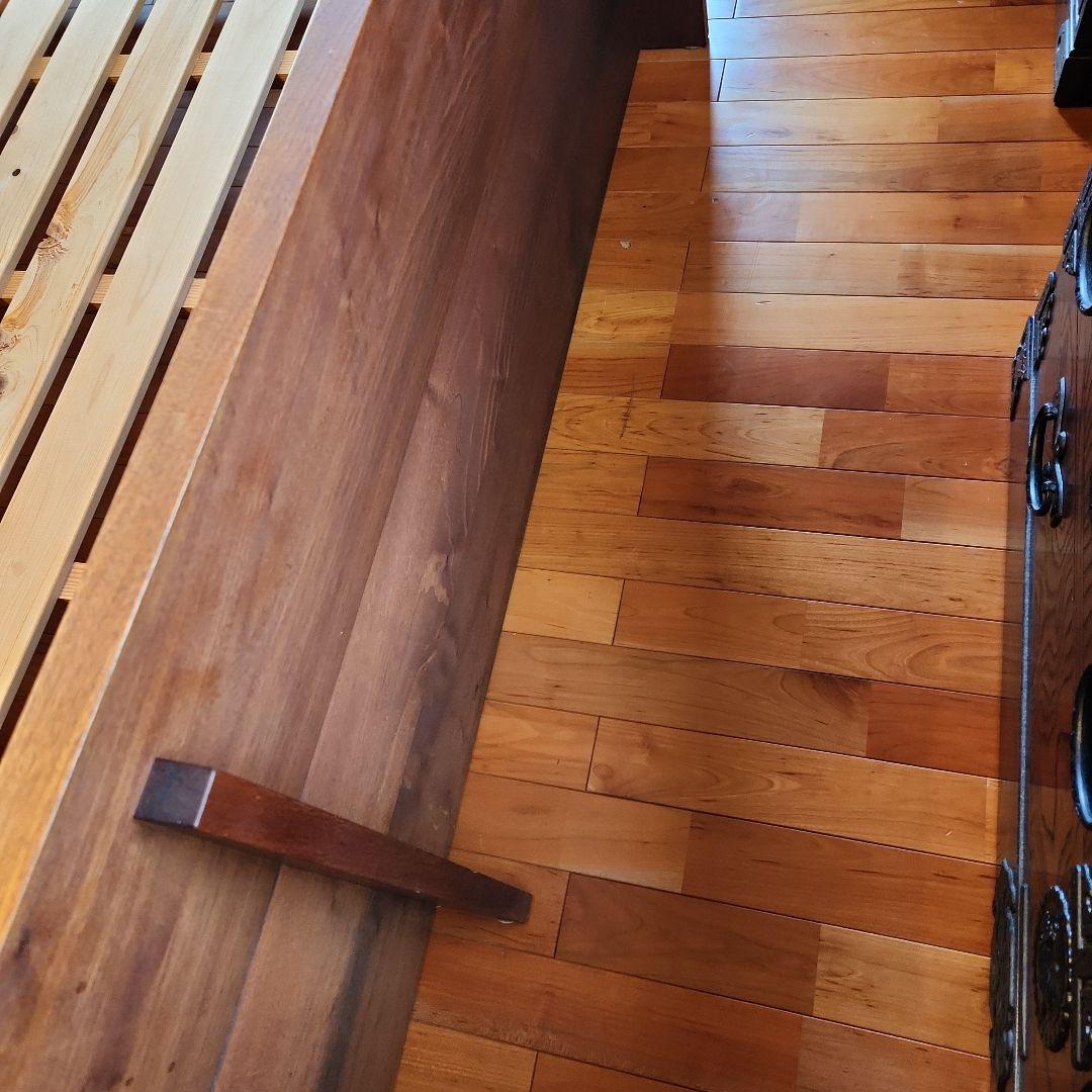 MASTERWAL モアレスベッドフレーム　ワイドダブル　ウオールナット