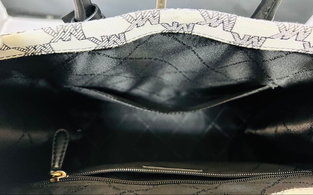MICHAEL KORS 2WAY トートショルダーバッグ 総柄モノトーン 美品