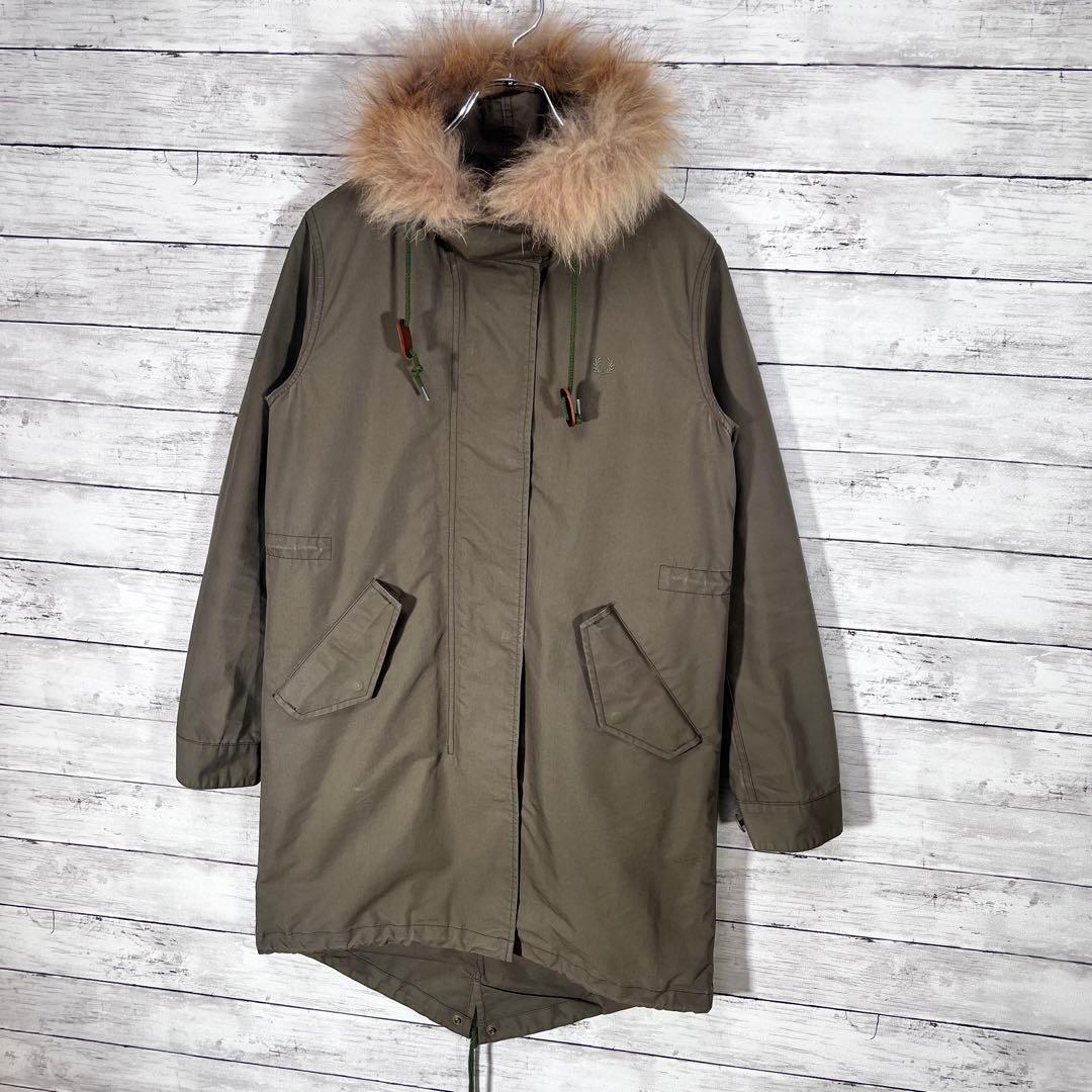 『FRED PERRY』 モッズコート　ライナー付き　ボア　2way カーキ　M