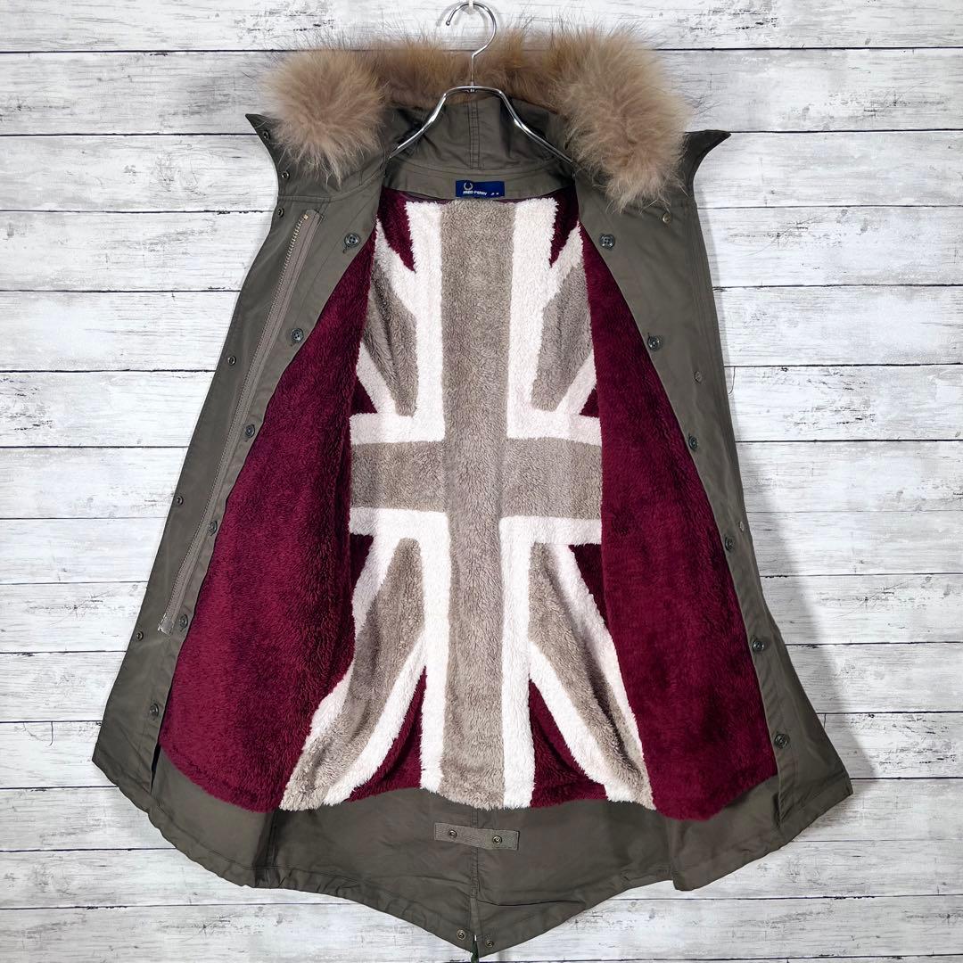 『FRED PERRY』 モッズコート　ライナー付き　ボア　2way カーキ　M