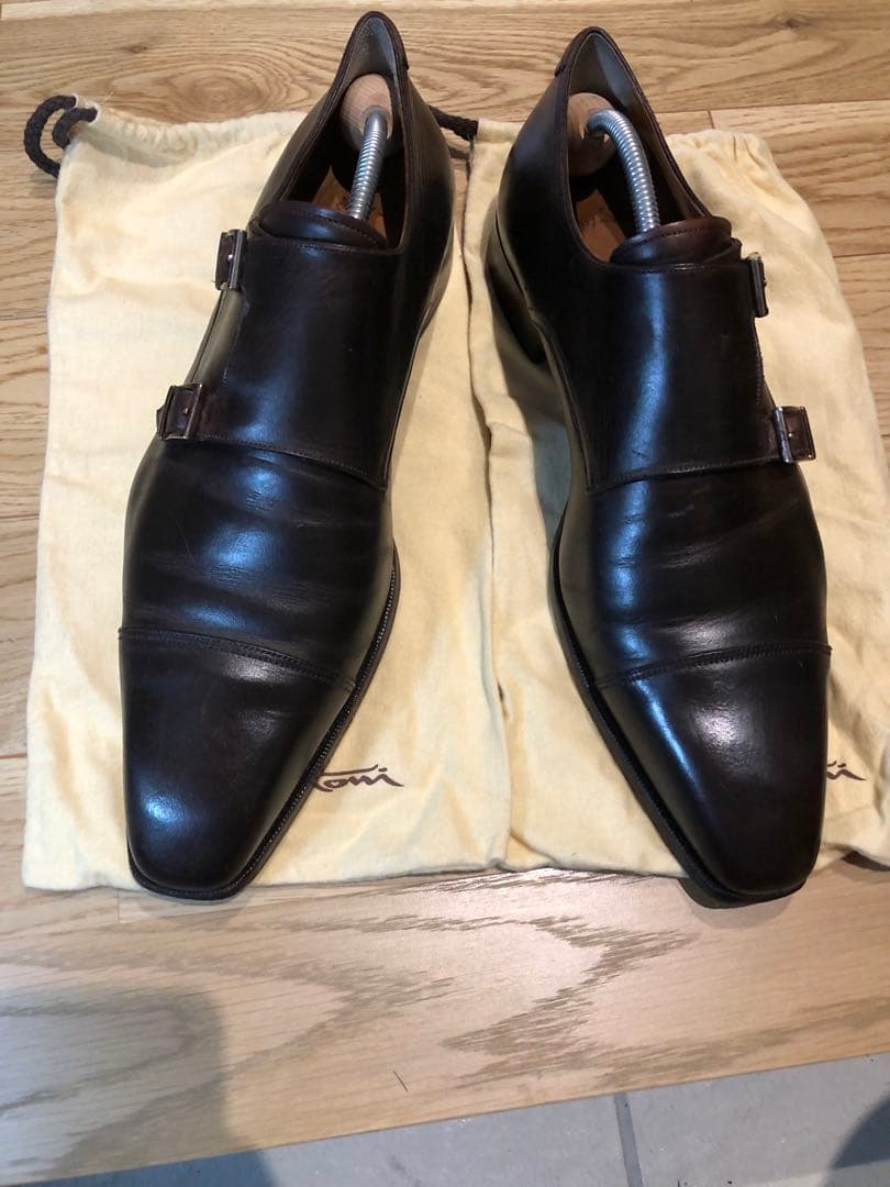 サントーニ　ダークブラウン　ダブルモンク　11 1/2(29.7cm)