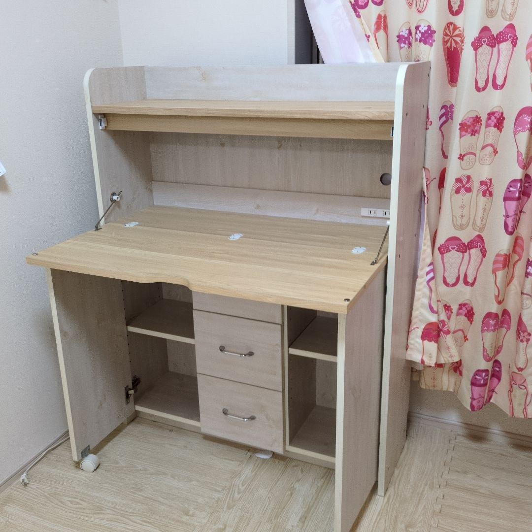 ナチュラルカラー パソコンデスク　折りたたみデスク　引き取りの場合300円