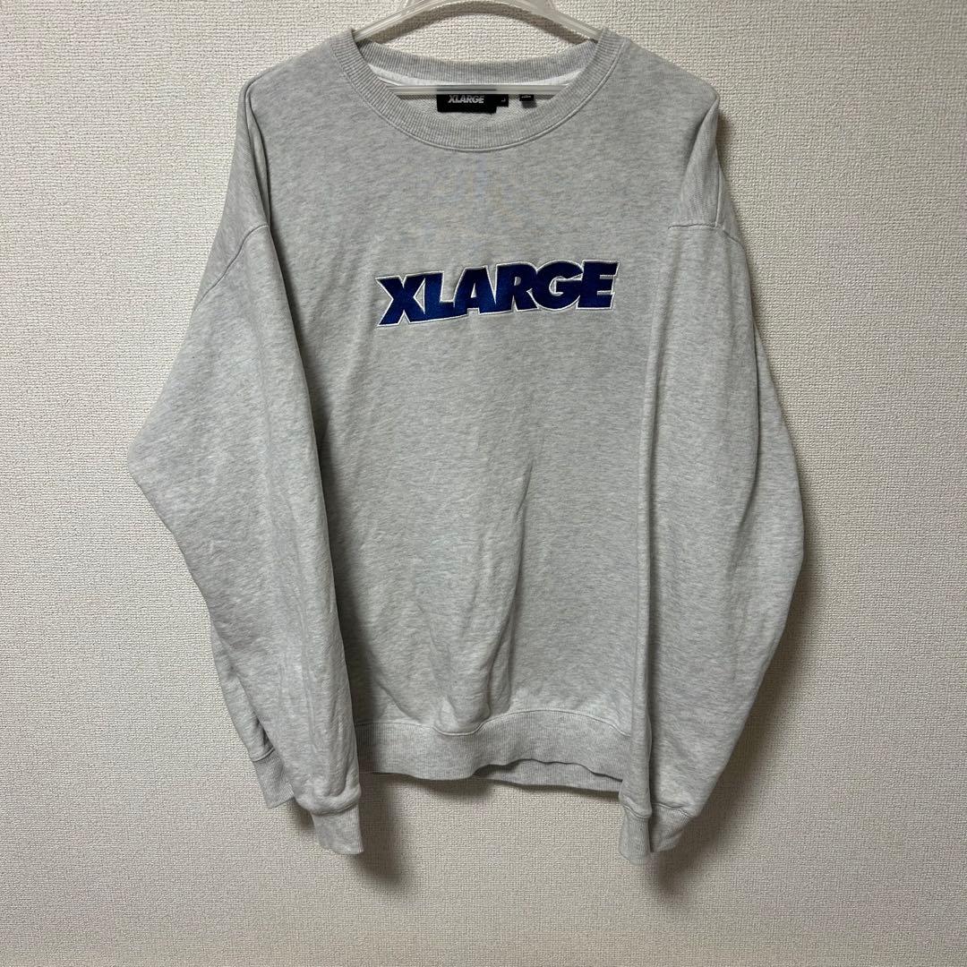 XLARGE グレー ロゴスウェット　Lサイズ