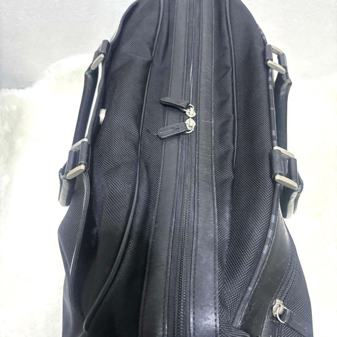 【希少】バーバリーゴルフ 2way ボストンバッグ ブラック ロゴ レザー