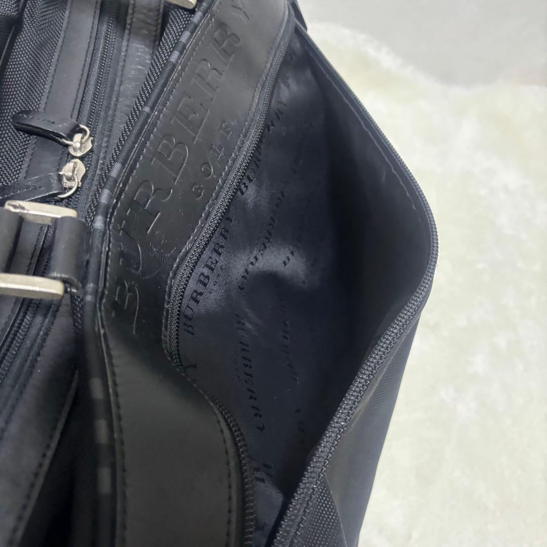 【希少】バーバリーゴルフ 2way ボストンバッグ ブラック ロゴ レザー