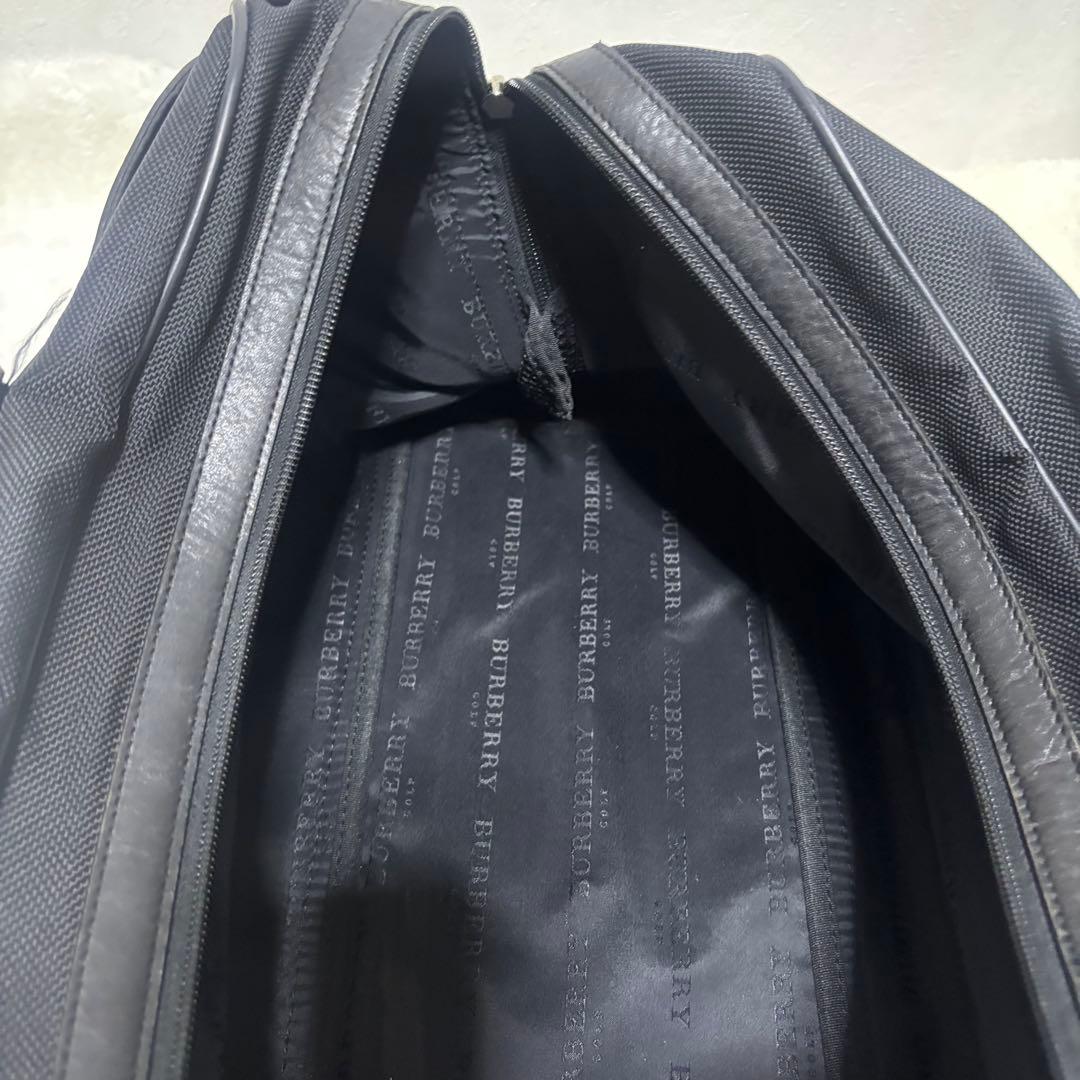 【希少】バーバリーゴルフ 2way ボストンバッグ ブラック ロゴ レザー