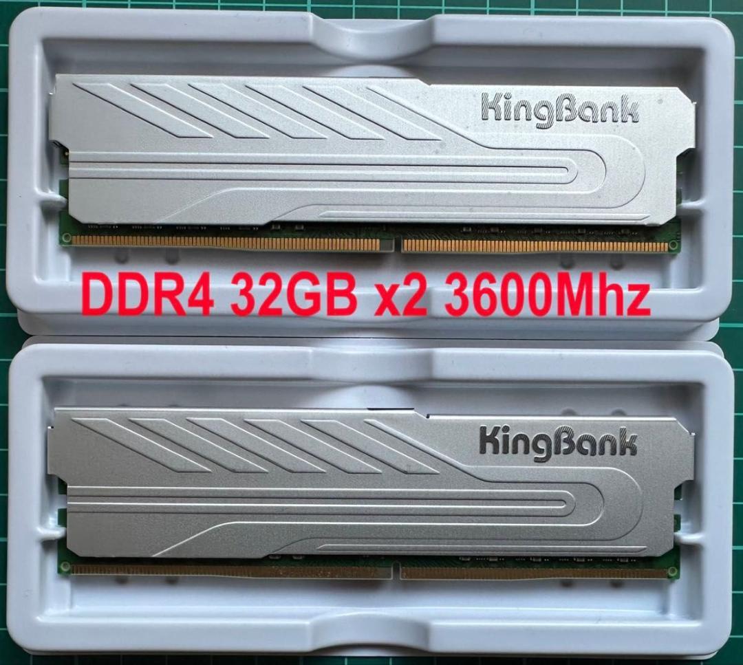 使用極少 KingBank DDR4 32GB x2 3600MHz メモリ