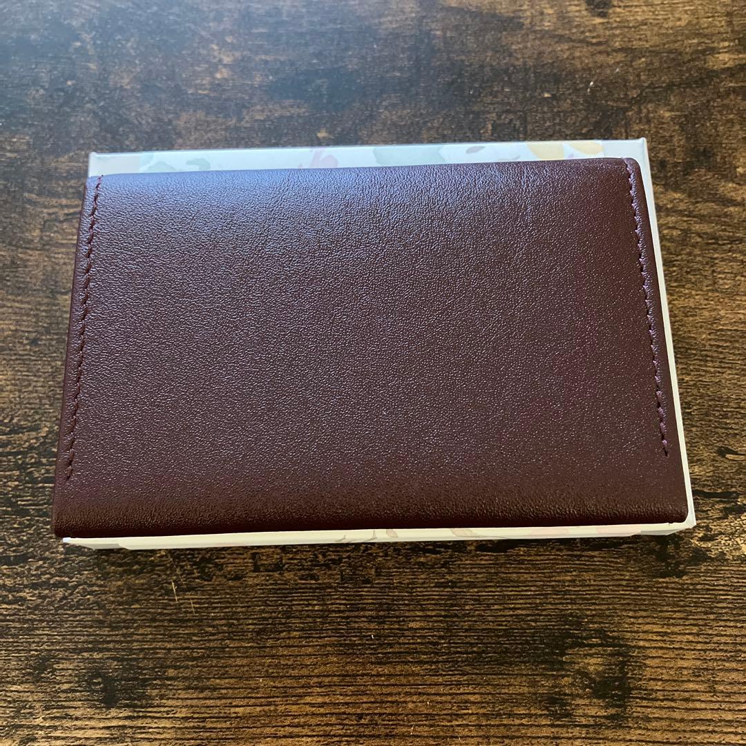 【匿名/即発送】皇居 名刺入れ 赤色 ワインレッド　皇居財布 箱入り