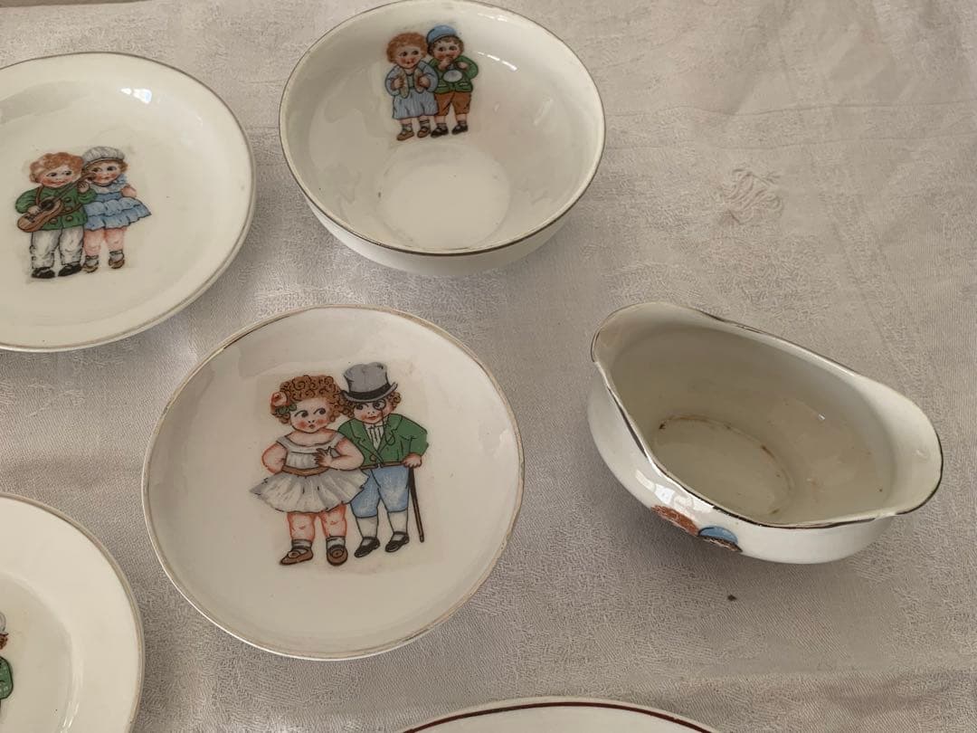 フランスアンティーク　ディネット　まとめて　おままごと　ディスプレイ