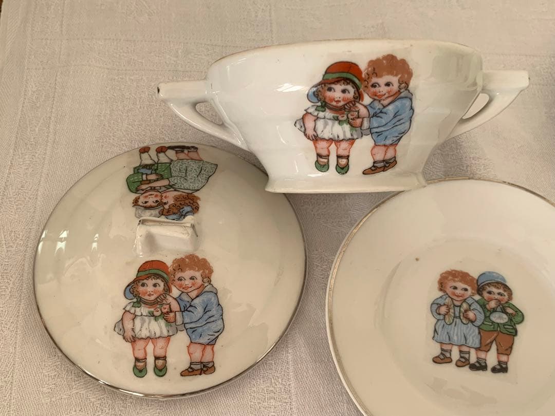 フランスアンティーク　ディネット　まとめて　おままごと　ディスプレイ