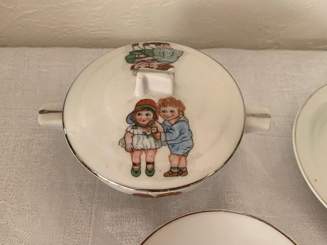 フランスアンティーク　ディネット　まとめて　おままごと　ディスプレイ