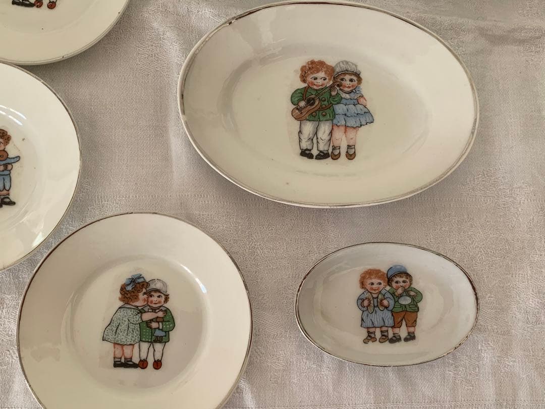 フランスアンティーク　ディネット　まとめて　おままごと　ディスプレイ