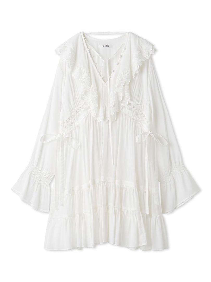 〈SNIDEL今季ss〉コットンライクラッフルカラーチュニック