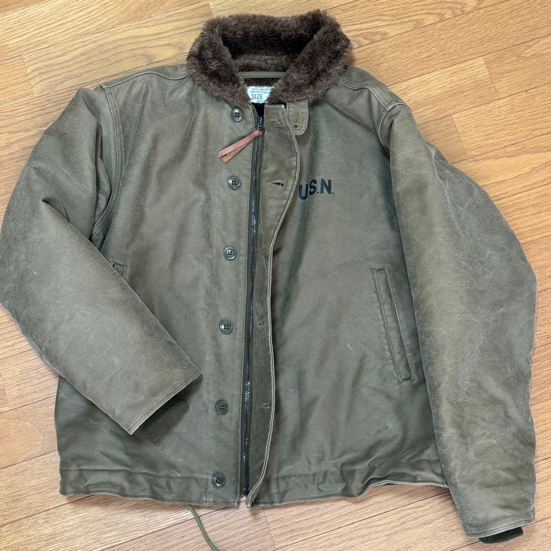 ヒューストン　N-1 デッキジャケット　40 タン？カーキ　レギュラータイプ