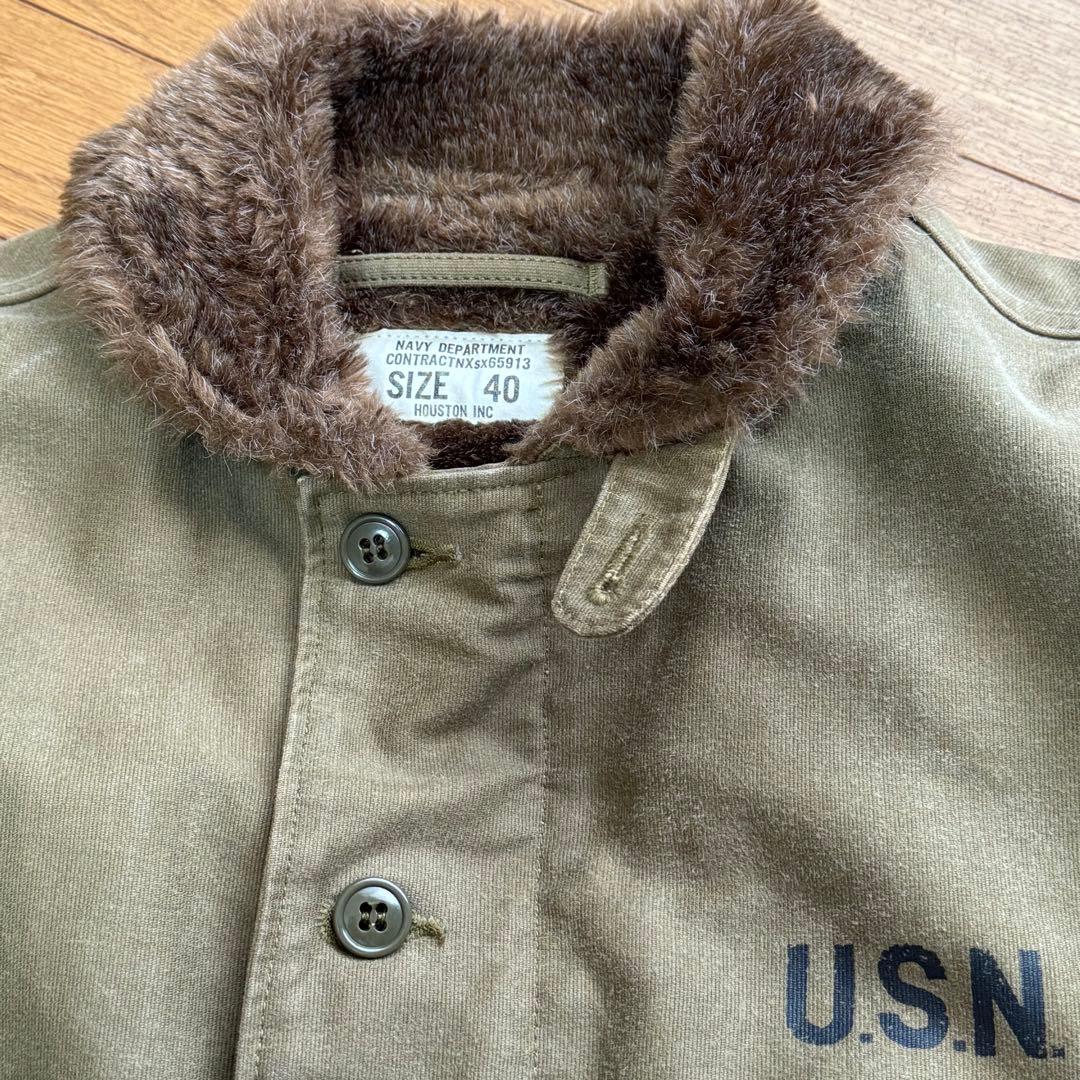 ヒューストン　N-1 デッキジャケット　40 タン？カーキ　レギュラータイプ