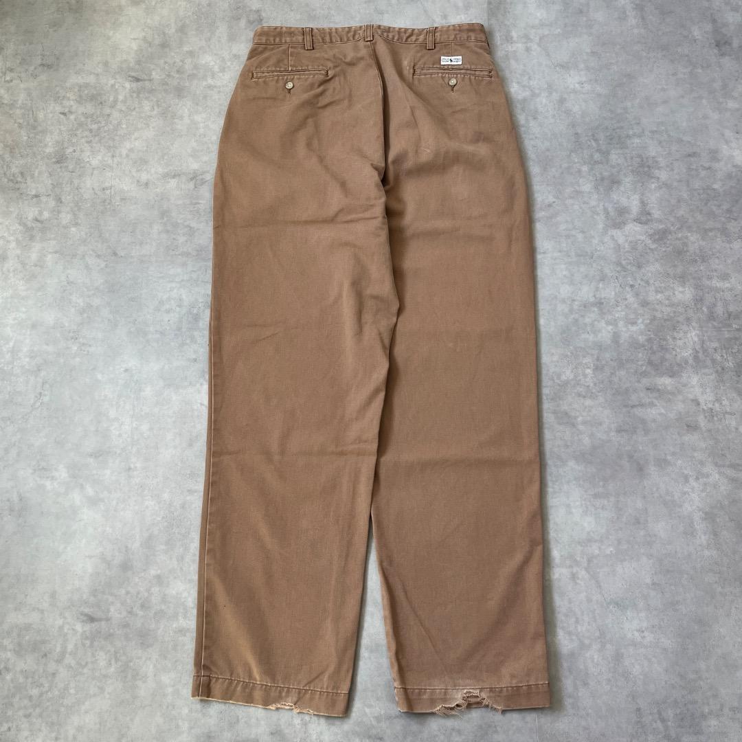 ポロ ラルフローレン W34 ポロチノ チノパン 古着 90s 茶 19058