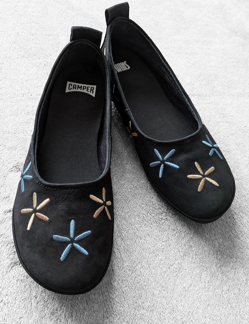 CAMPER ライトニナ フラットシューズ 刺繍 花柄 23.5 極美品