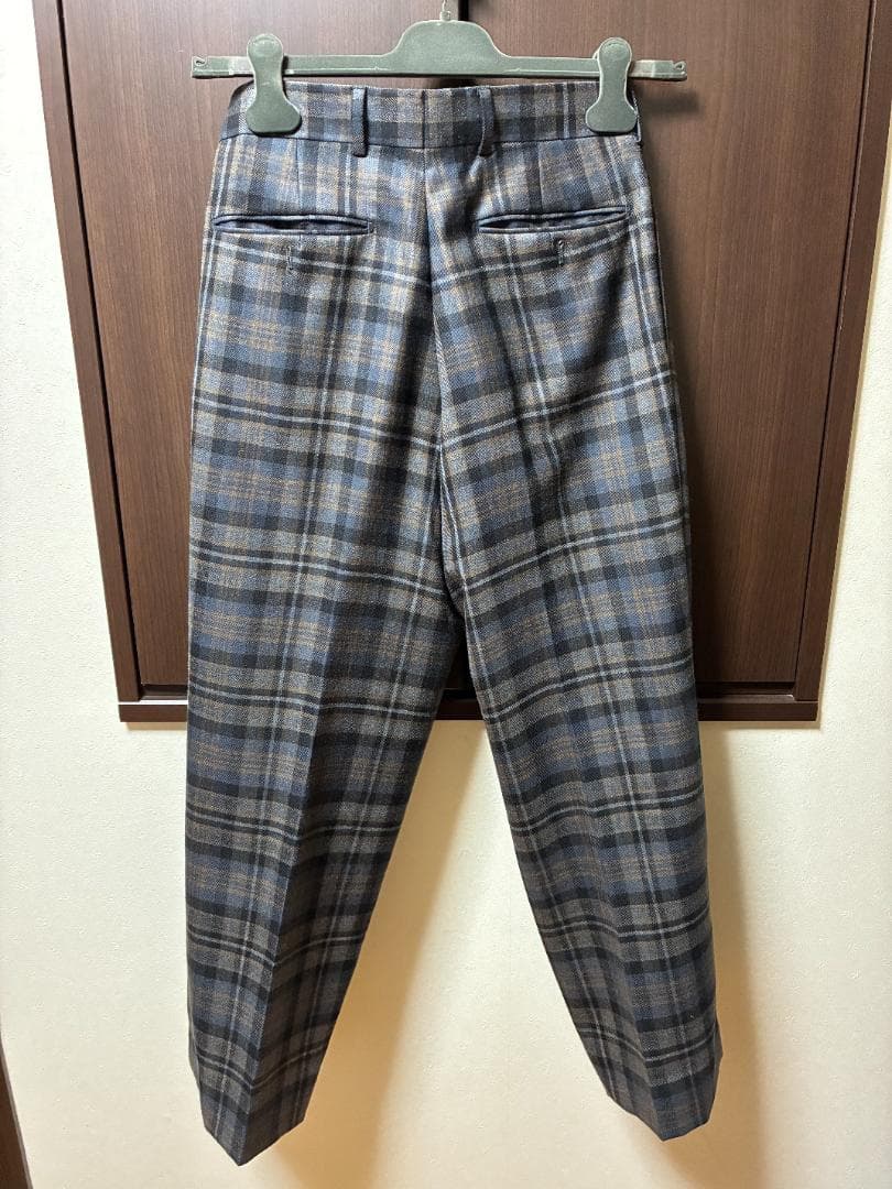 BERNARD ZINSベルナールザンスチェック柄プリーツワイドパンツスラックス