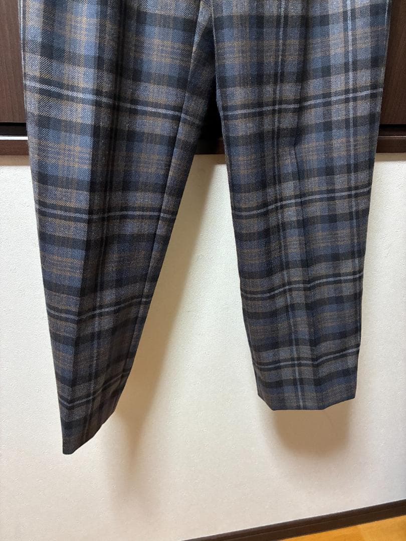 BERNARD ZINSベルナールザンスチェック柄プリーツワイドパンツスラックス