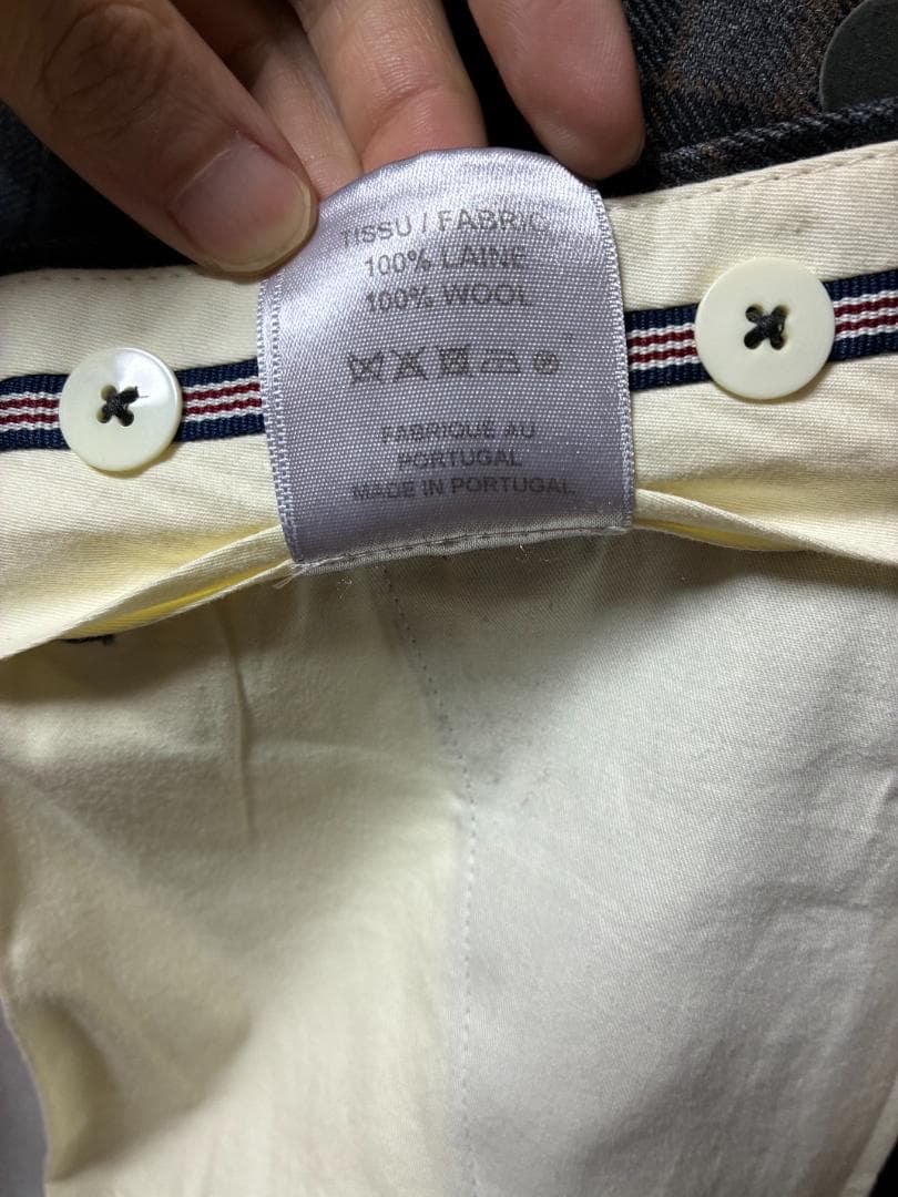 BERNARD ZINSベルナールザンスチェック柄プリーツワイドパンツスラックス