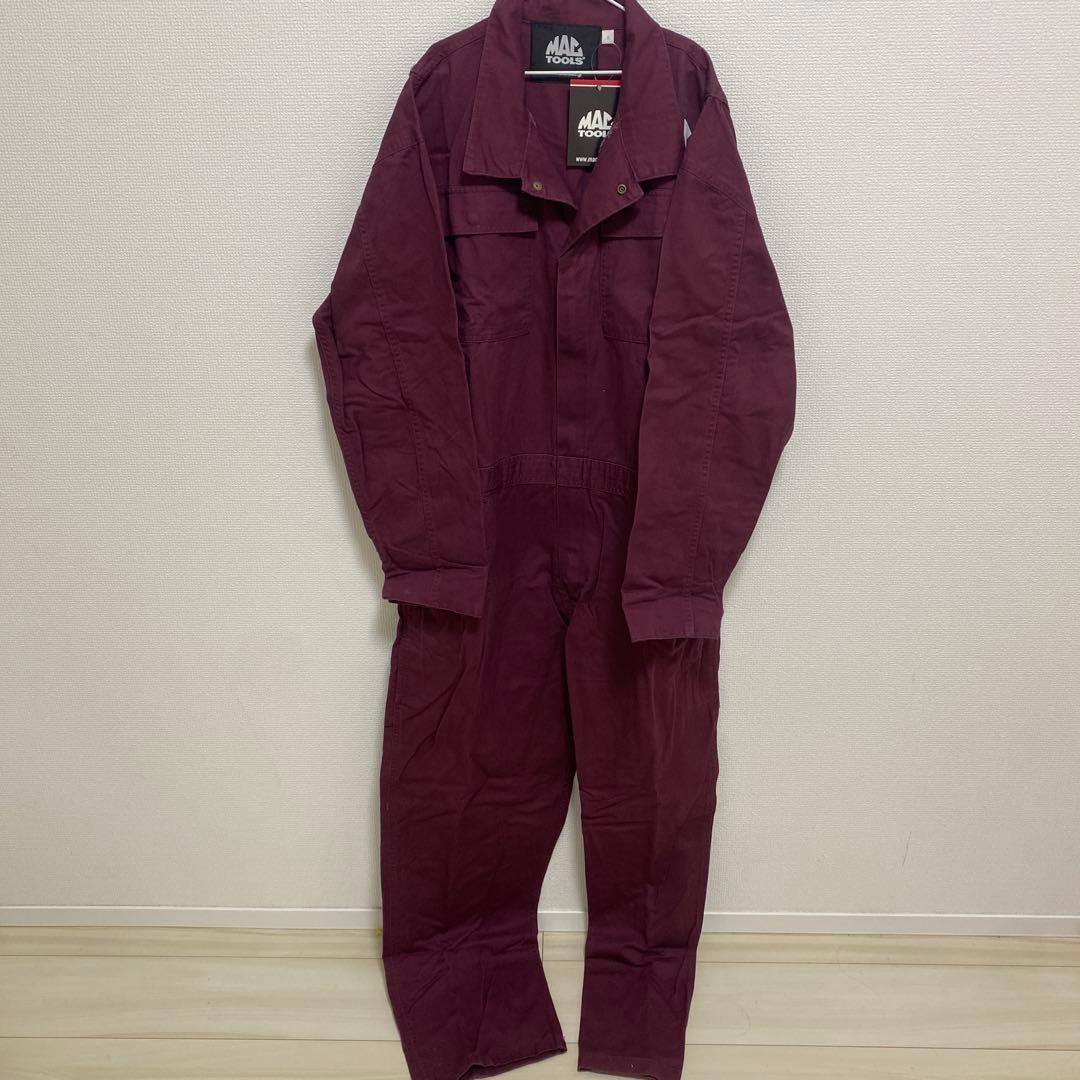 ★新品未使用訳ありMACTOOLSつなぎバーガンディL★