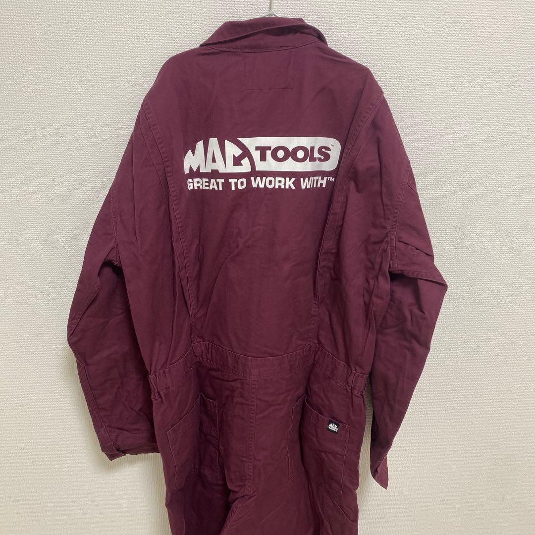 ★新品未使用訳ありMACTOOLSつなぎバーガンディL★