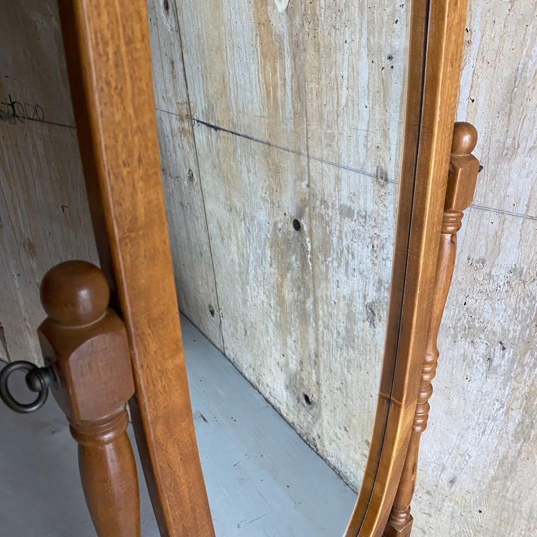 オーバル型　スタンドミラー　クラシックカントリー　楕円　レトロ