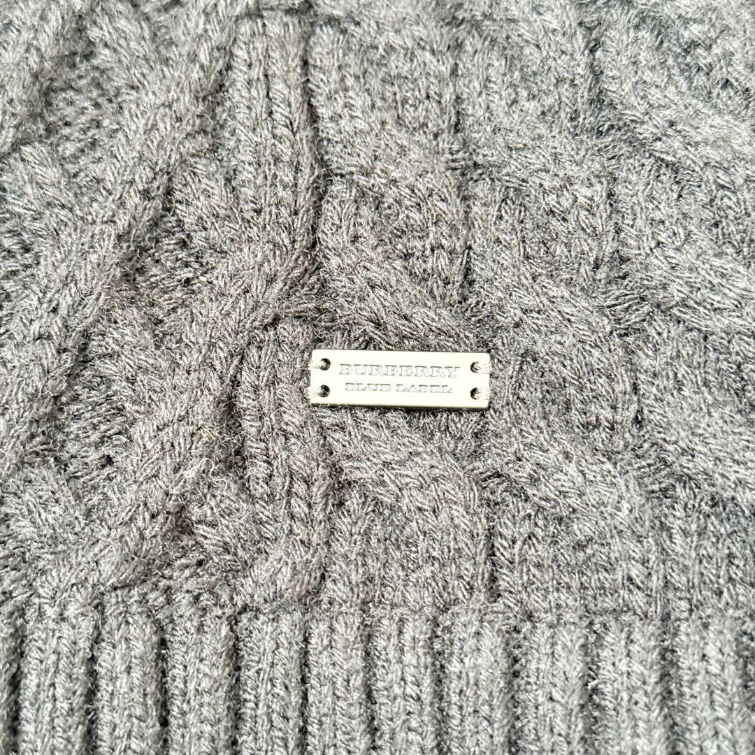 新品❤️BURBERRY BLUE LABEL ケーブルニットワンピース　黒　M