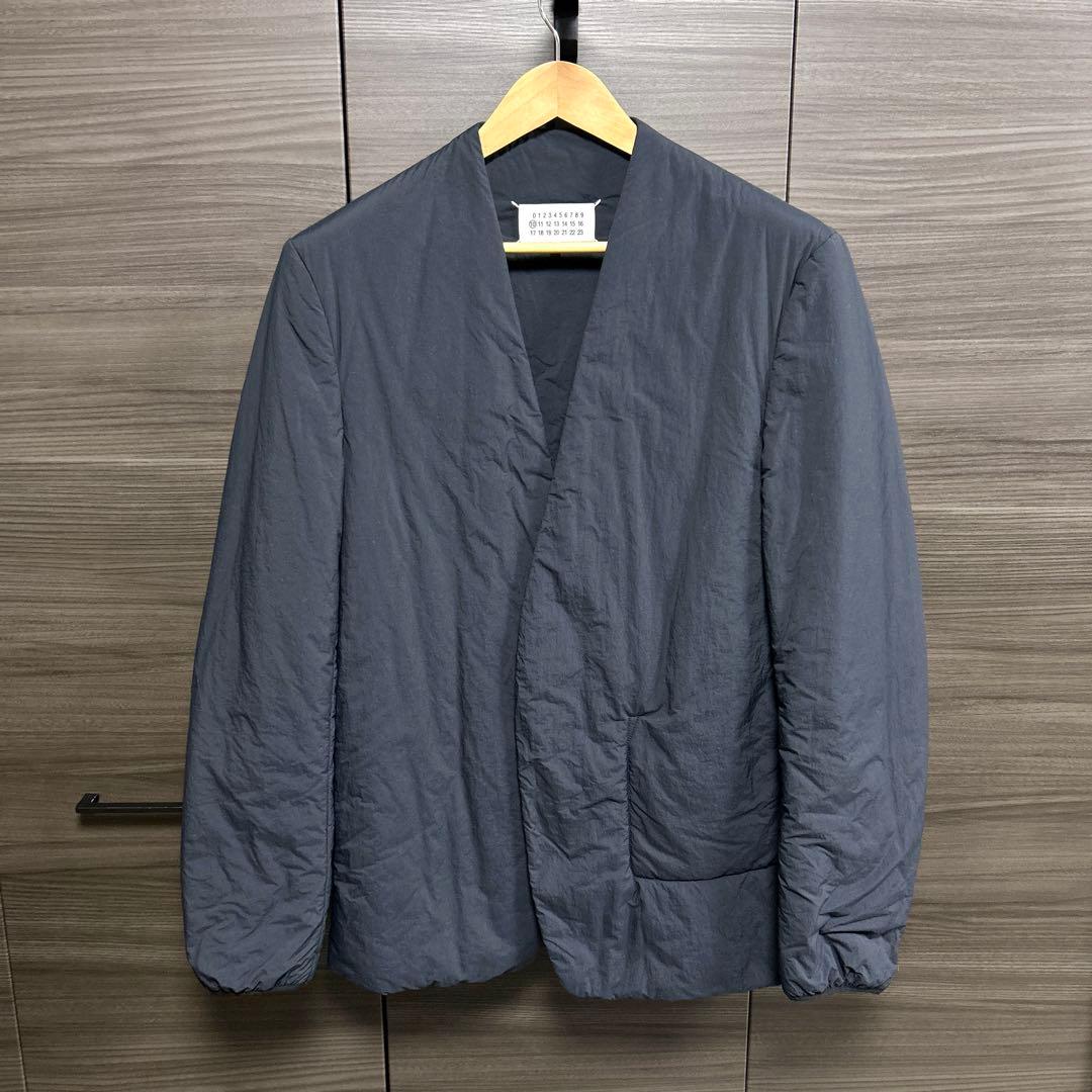 メゾンマルジェラ ノーカラージャケット ボタンレス イタリア製 ネイビー 48