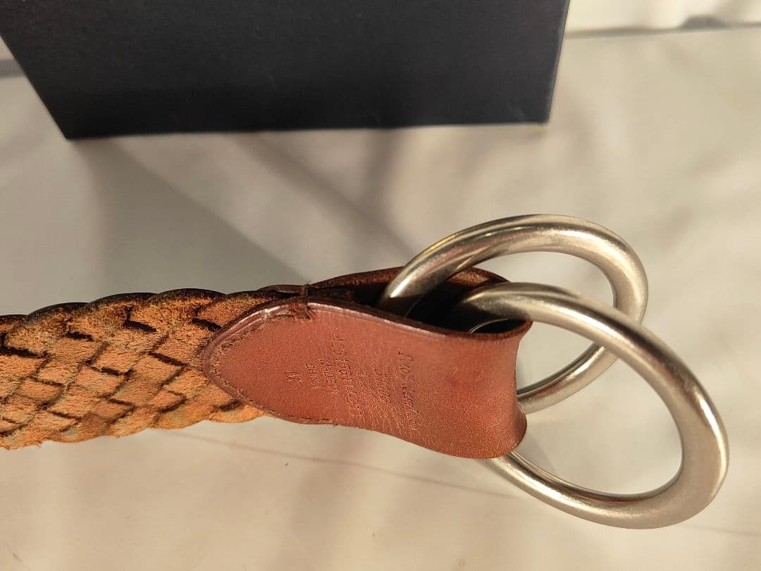 【ヴィンテージ】PRL ポロラルフローレン　高級ダブルリング編み込みドレスベルト