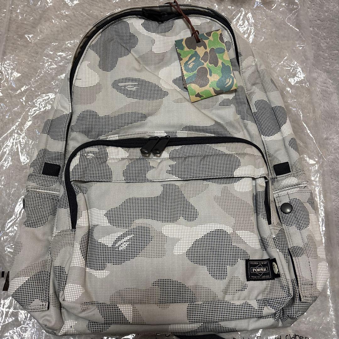 未使用　アベイシングエイプ　ポーター　リュック　ホワイト　カモフラ　タンカー