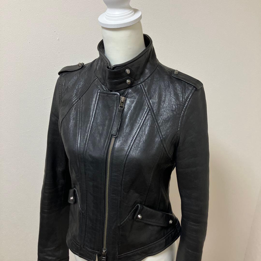 goa ゴア　レザー　レザージャケット　ライダース　秋　黒　ブラック　羊革　革