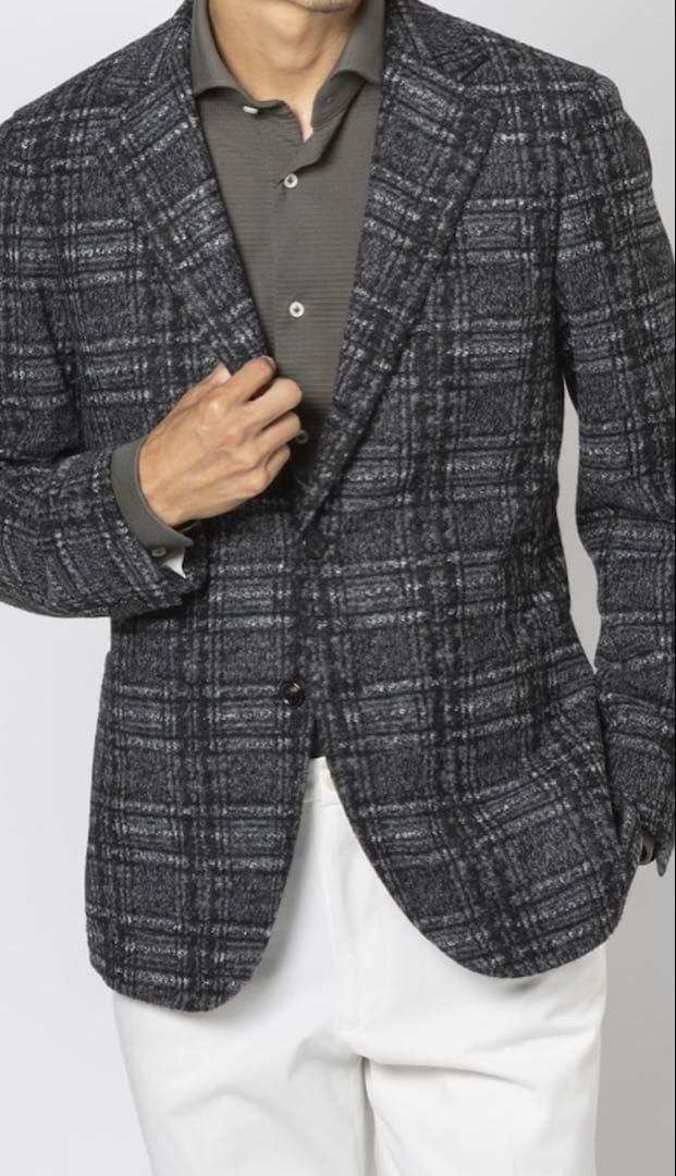 試着のみ！LANIFICIO ROMAチェック柄 ジャケット