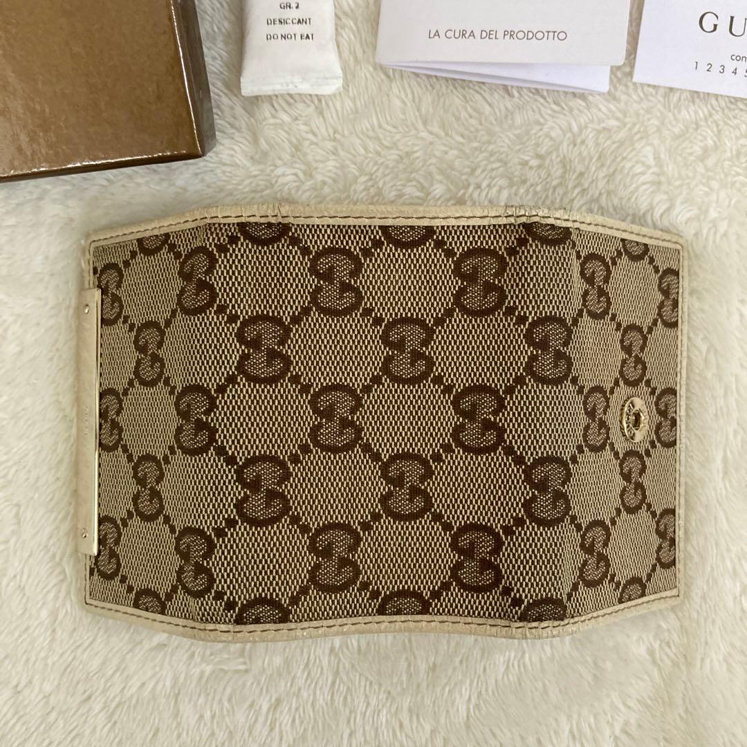 GUCCI 長財布&キーケースセット ベージュブラウン キャンバス グッチ箱付き