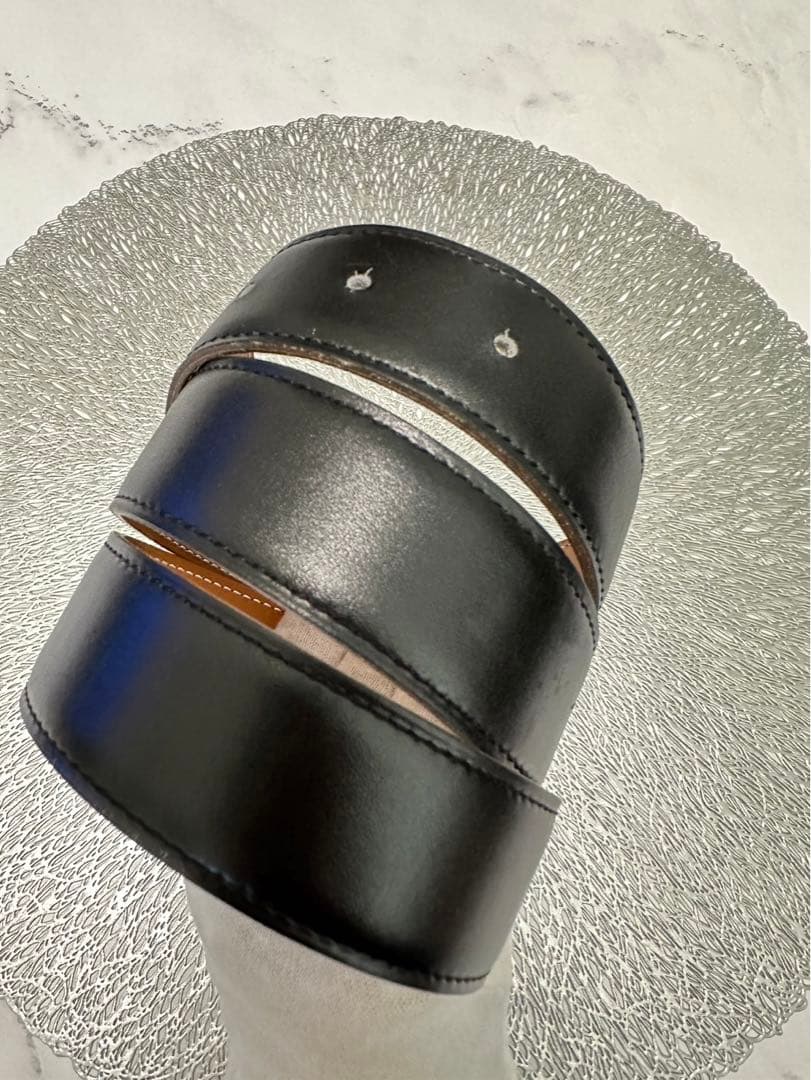 【美品】HERMES エルメスリバーシブルベルト75 エブリンバックルシルバー