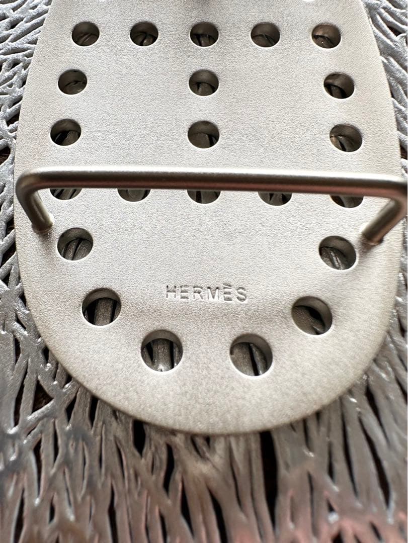 【美品】HERMES エルメスリバーシブルベルト75 エブリンバックルシルバー