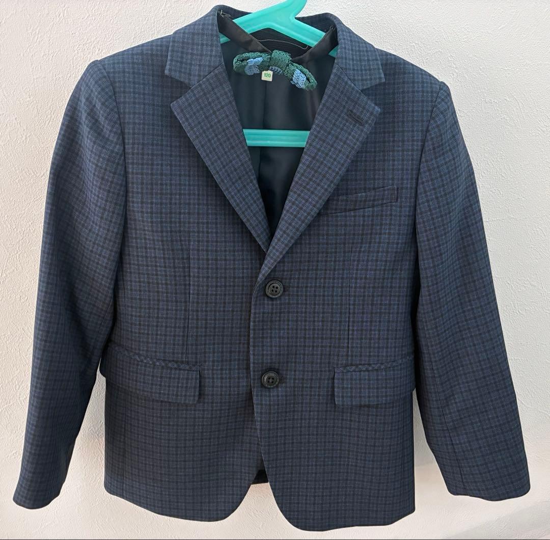 BEAMS mini セレモニー スーツ セットアップ 120 ネイビーチェック