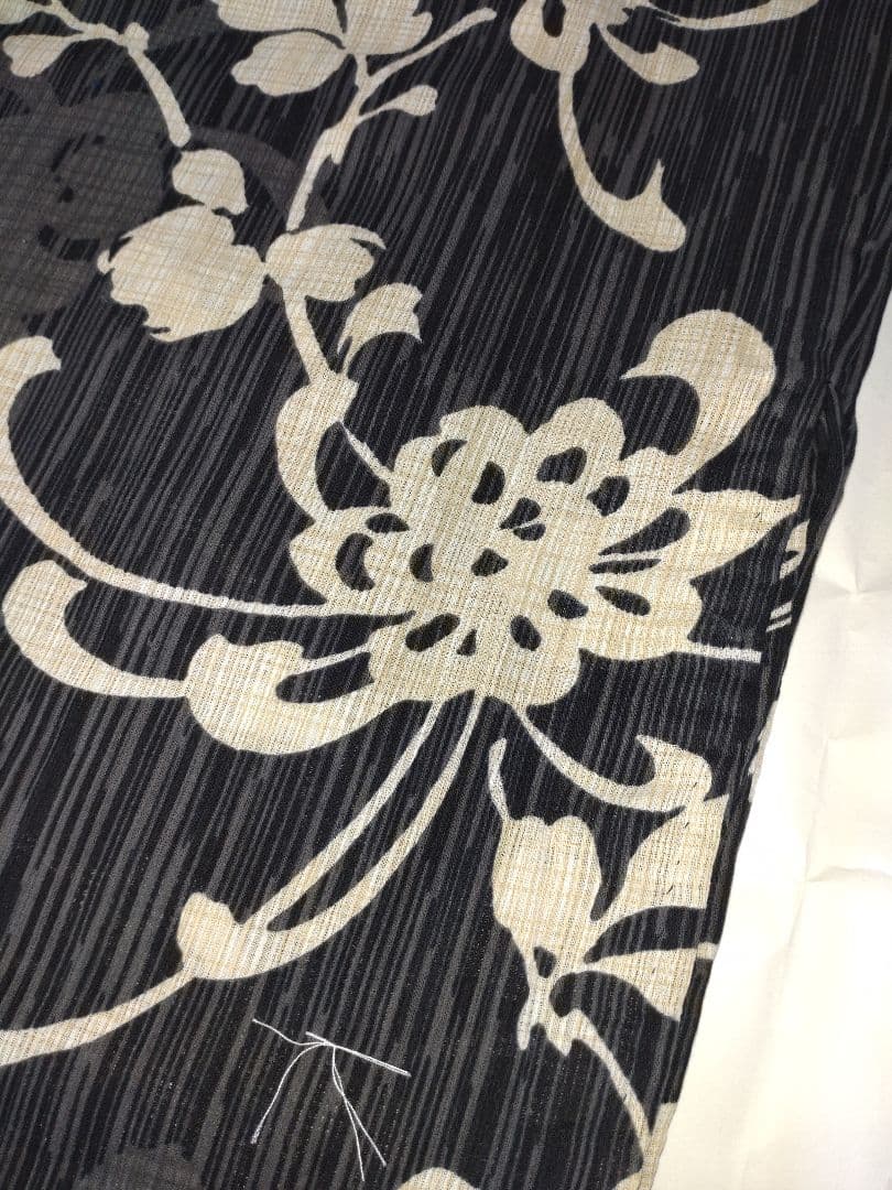 新品未使用　浴衣　綿麻　高級浴衣　黒　夏着物　27,500円