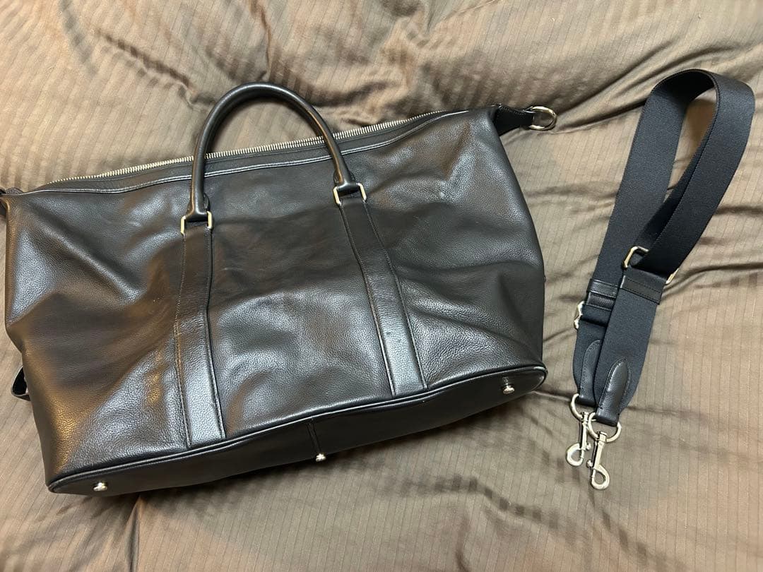 COACH 黒のレザー ボストンバッグ