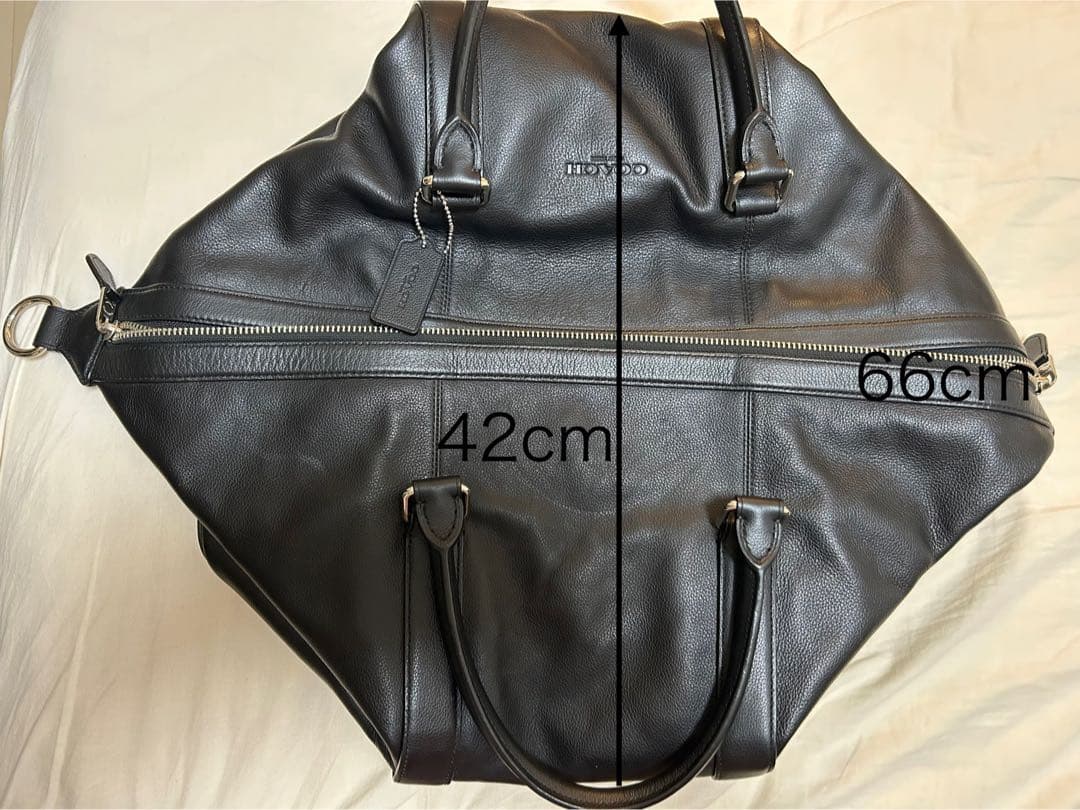 COACH 黒のレザー ボストンバッグ