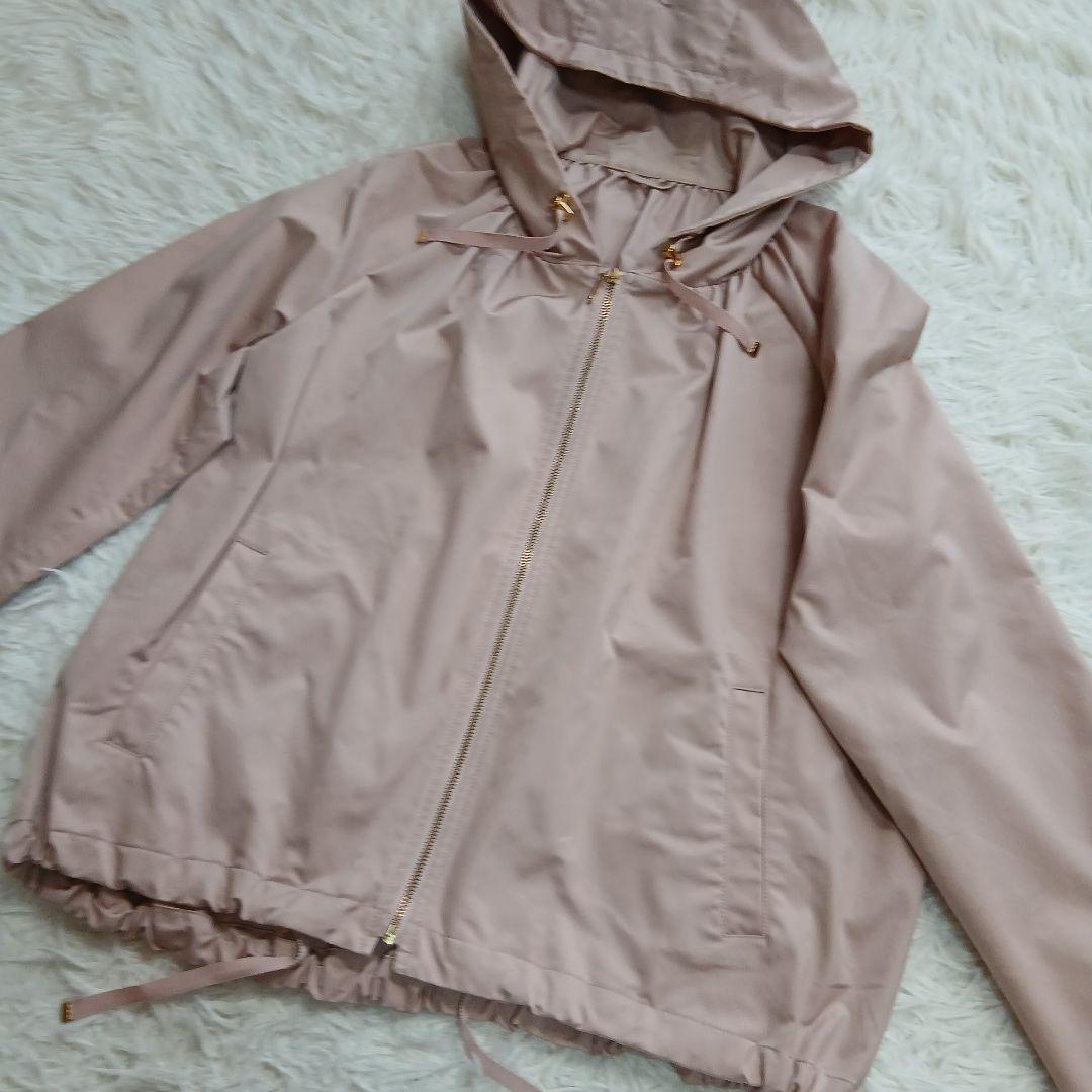 【美品】【ANAYI】ドロスト　パーカー　フードブルゾンジャケット　ピンク