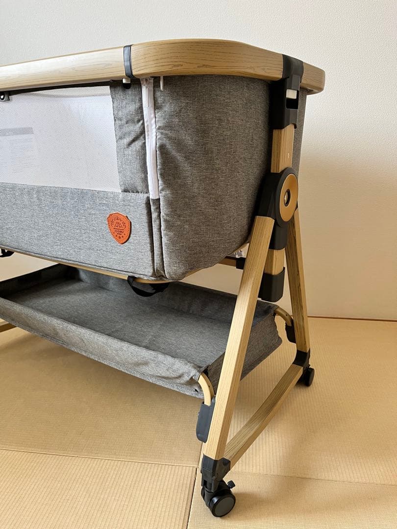 ベビーベッド　HZDMJ 高さ調節可　コンパクト　折り畳み