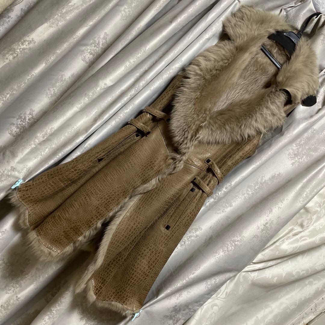 8日迄期間限定お値下げNorth beach毛皮ロングベストビンテージ