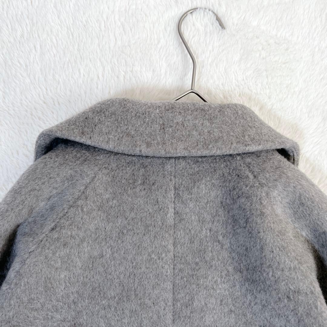 24AW✨ティッカ ウールショートコート ピーコート グレー 6.4万