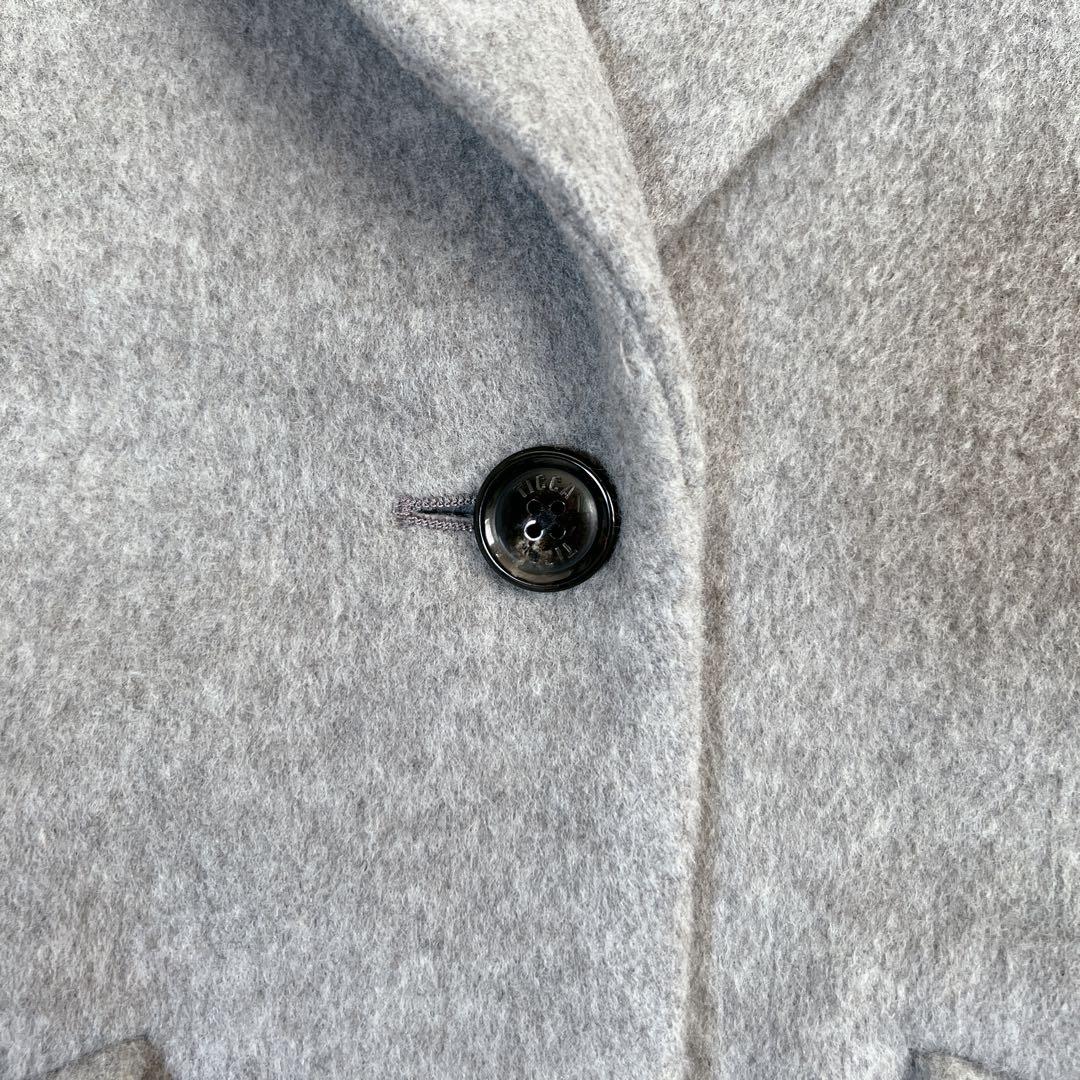 24AW✨ティッカ ウールショートコート ピーコート グレー 6.4万