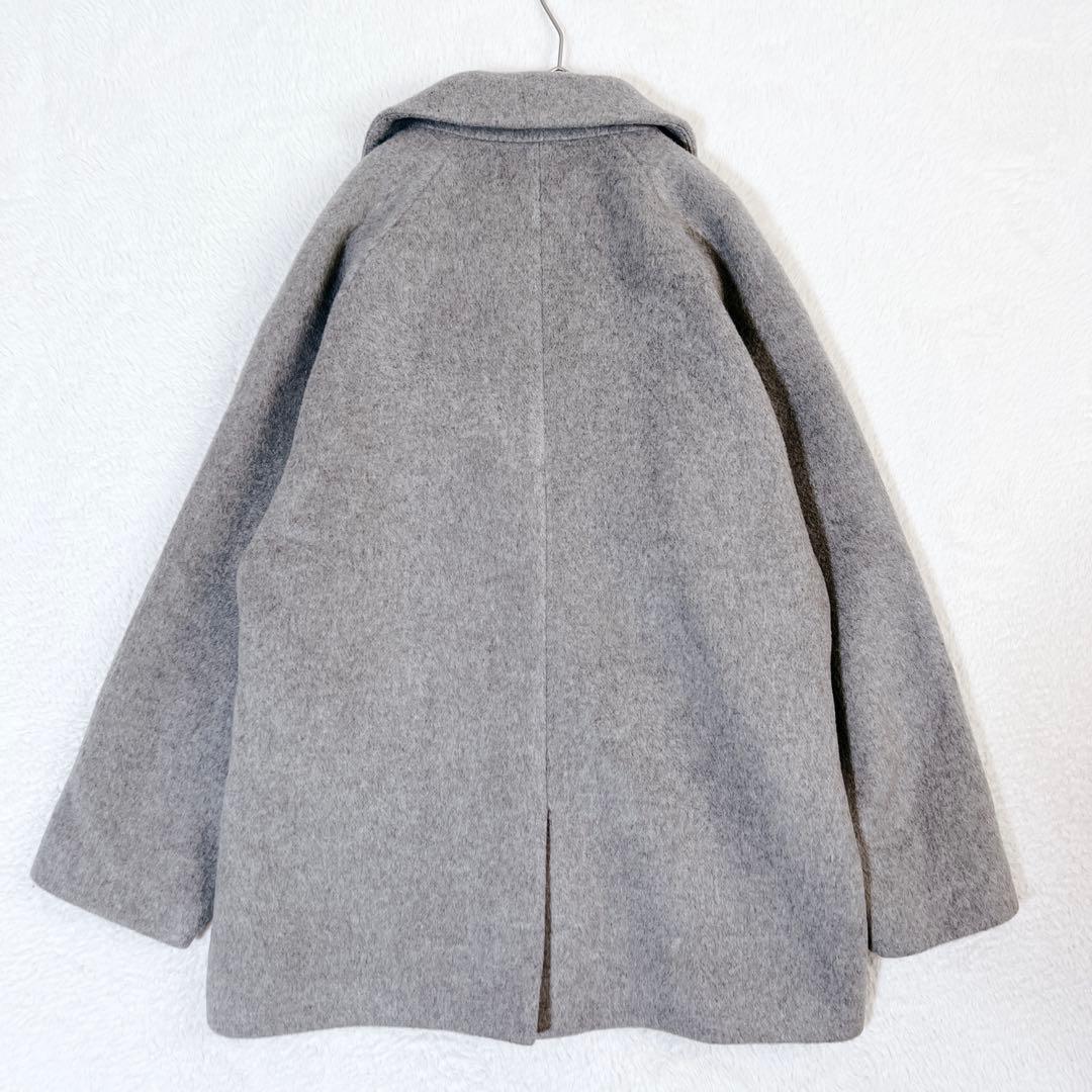 24AW✨ティッカ ウールショートコート ピーコート グレー 6.4万