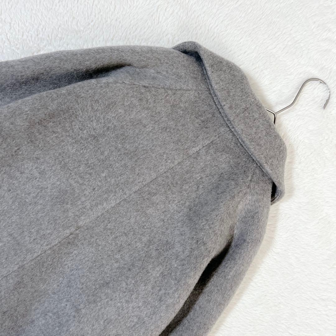 24AW✨ティッカ ウールショートコート ピーコート グレー 6.4万