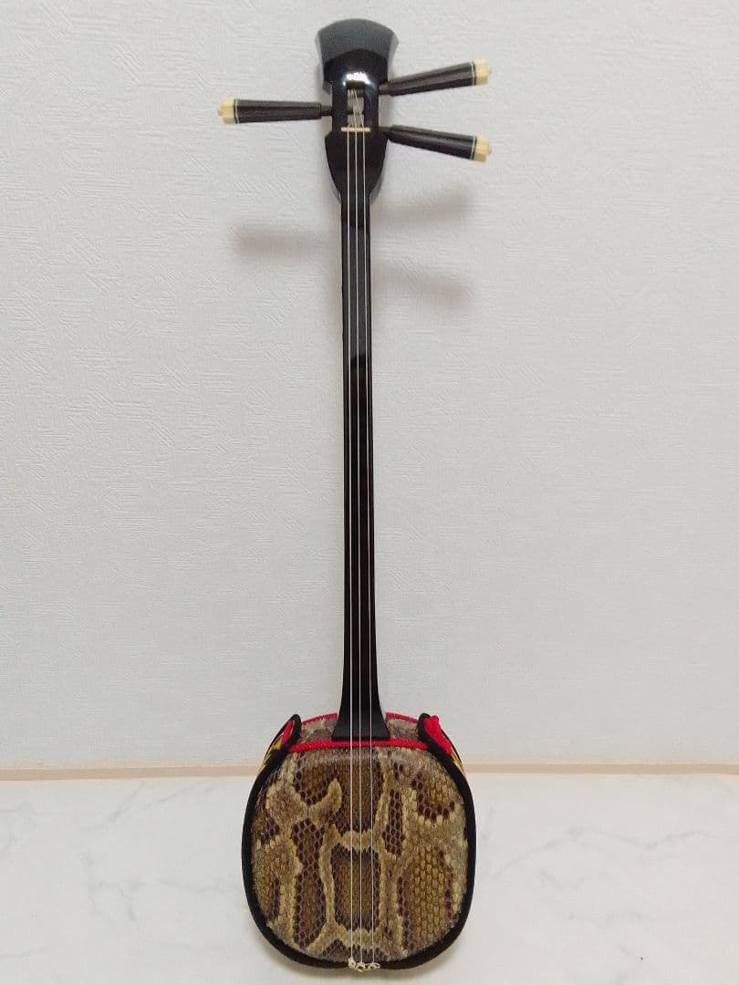沖縄三線 本皮 強化張り 蛇皮 バッグ付 琉球 和楽器 本体