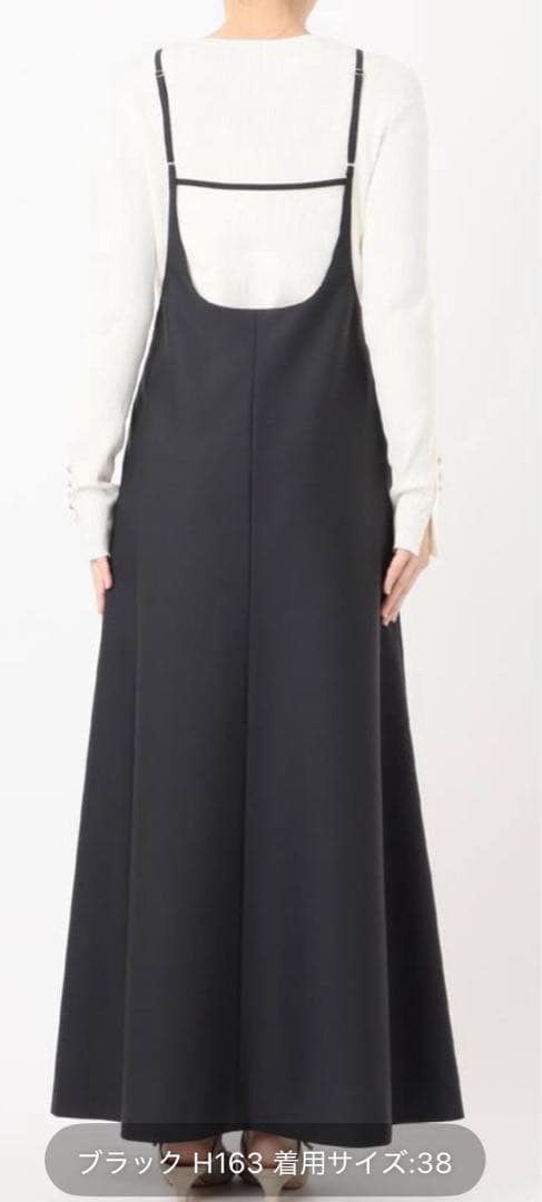 ベイクルーズNOBLEキャミストラップフレアスカート（ブラック）38サイズ